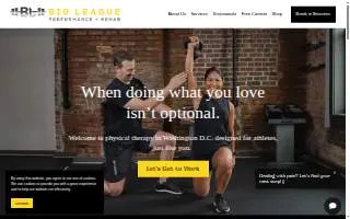 Big League Performance and Rehab website