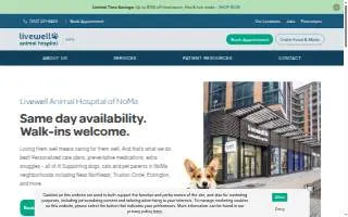 Livewell Animal Hospital of NoMa website