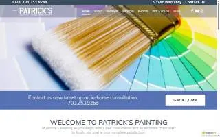 Patrick's Painting & Home Improvement of Washington website