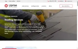 Uprise Solar and Roofing website