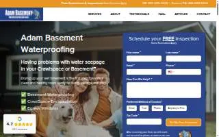 Adam Basement Waterproofing of Dover website