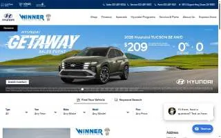 Winner Hyundai website