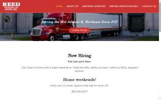 Reed Trucking Co of Milford website