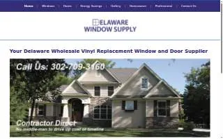 Delaware Window Supply website