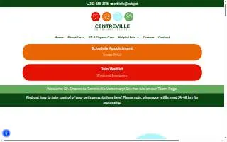 Centreville Veterinary Hospital website