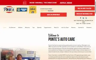 Ponte's Auto Care of Pike Creek Valley website