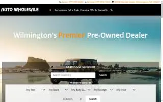 Auto Wholesale website