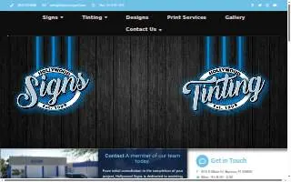 Hollywood Window Tinting & Signs website