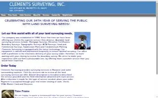 Clements Surveying Inc website
