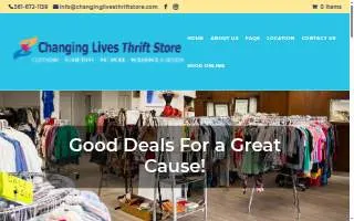 Changing Lives Thrift Store website