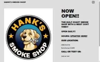 Hank's Smoke Shop website