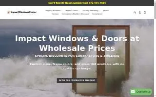 Impact Windows Center website