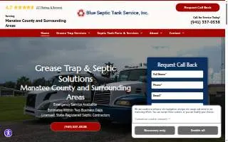 Blue Septic Tank Services Inc of Bradenton website