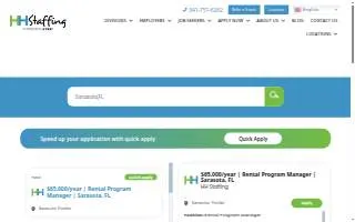 HH Staffing Services website