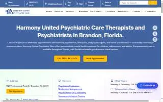 Harmony United Psychiatric Care - Brandon website