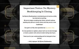 No Mystery Bookkeeping LLC website