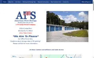 American First Storage website