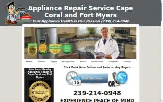 DR Appliances Dishwasher Repair website