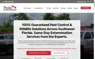 Paske Pest Control & Wildlife Solutions website