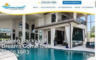 Suncoast Custom Pools, Inc. website