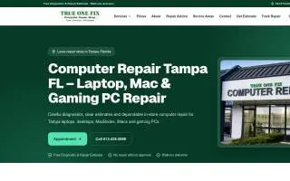 Trueonefix Computer Repair Shop of Carrollwood website