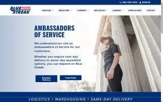 Blue Streak Couriers of Paradise website