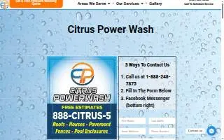 Citrus Power Wash website