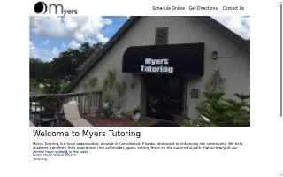 Myers Tutoring website