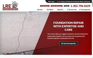 LRE Foundation Repair of Clearwater website