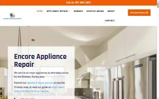 Encore Appliance Repair website