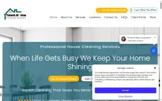 Town Home Cleaning Service website