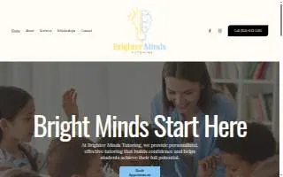 Brighter Minds Tutoring website