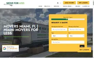 Miami Movers For Less of Coral Gables website
