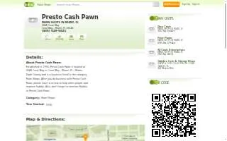 Presto Cash Gold Pawn Shop website