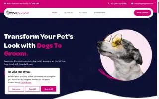 Dogs to groom website
