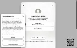 Hickspin Pack & Ship website