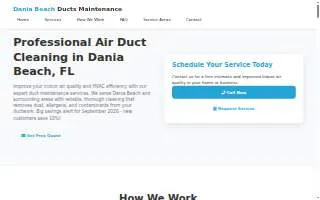Dania Beach Ducts Maintenance website
