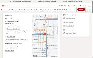 Walgreens Drug store of Dania Beach website