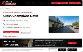 Crash Champions Collision Repair Davie website