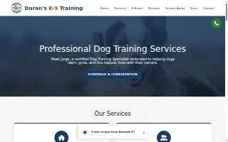 Duran's K9 Training website