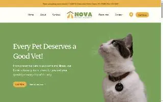 Nova Animal Hospital website