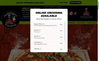 Solorzano’s Pizzeria Gulf Gate / Siesta Key website