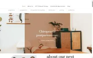 Nurturing Nest Chiropractic website