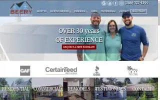Beery Roofing & Redesign website