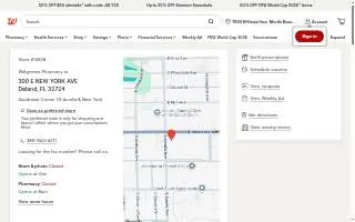 Walgreens Pharmacy of DeLand website
