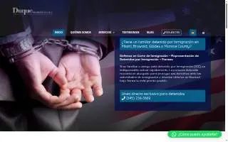 Duque Immigration Law, PLLC website