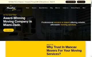 Mancav Movers - Doral website