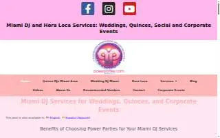 Power Parties DJs Lighting and Hora Locas of Doral website