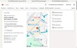 Walgreens Pharmacy of East Lake website