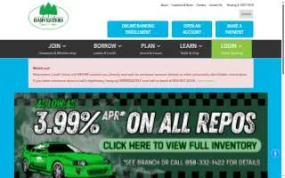 Harvesters Credit Union of Ensley website